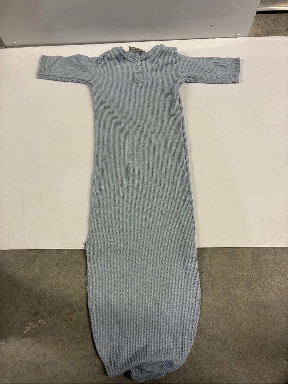 Light Blue Ribbed Baby Sleep Sack - Soft Long Gown